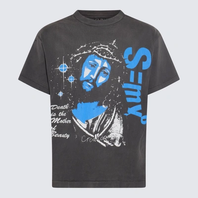 Shop Saint Mxxxxxx Saint M×××××× Black Cotton Printed T-shirt