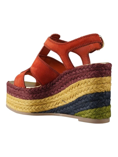 Ferragamo Strappy Wedge Heel Espadrilles In Multicolour