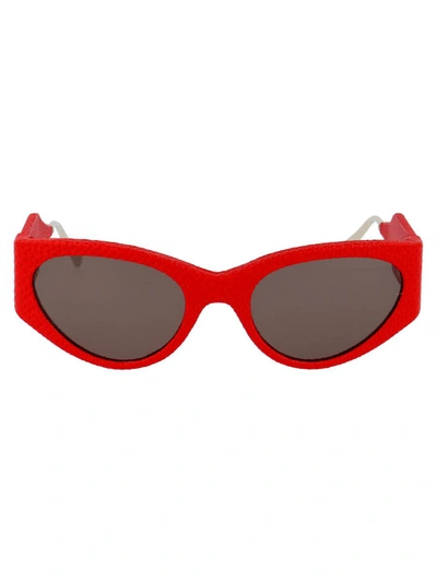 Shop Ferragamo Salvatore  Sunglasses In 647 Red Karung