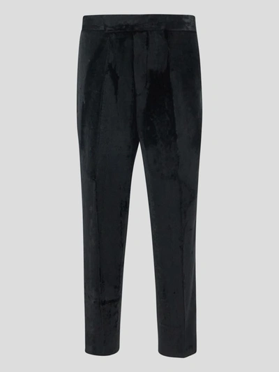 Shop Sapio Velvet Pants In <p> Pants In Black Polyester With Velvet Texture With Regular Waist