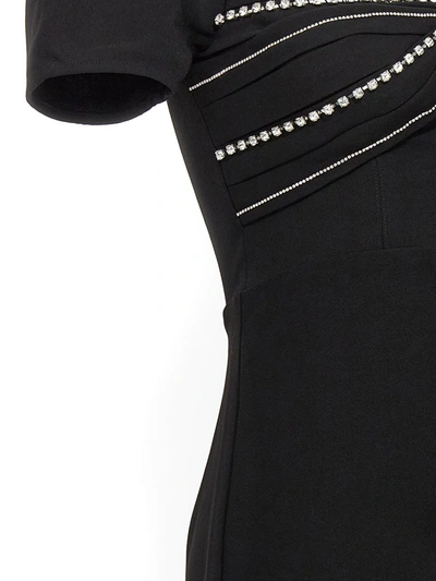 Shop Self-portrait Black Diamante Bust Midi Dress