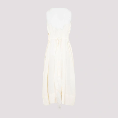 Shop Simone Rocha Embellished Feather Tie Slip Dress In Nude &amp; Neutrals