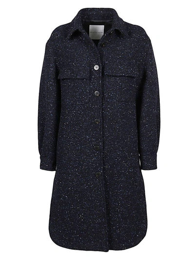 Shop Skill&genes Wool Blend Coat In Blue