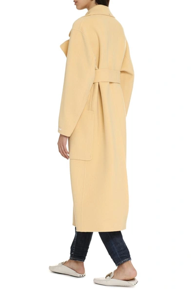 Shop Sportmax Bimba Wool Coat In Yellow