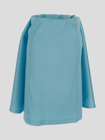 Shop Sportmax Belle Epoque Beira Midi Skirt In <p> Midi Skirt In Light Blue Polyester/nylon Blend