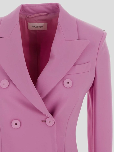 Shop Sportmax Frizzo Jacket In <p> Frizzo Jacket In Pink Polyamide Blend