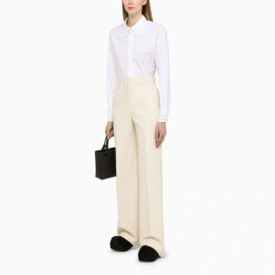 Shop Sportmax Palazzo Trousers In White