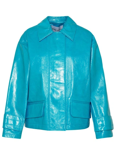 Shop Stand Studio Constance Light Blue Polyurethane Blend Jacket