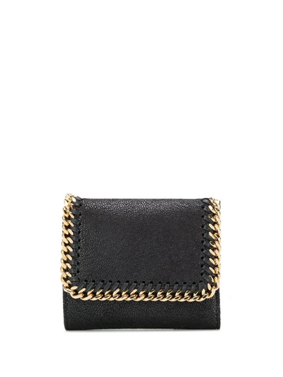Shop Stella Mccartney Falabella Flap Wallet Accessories In Black