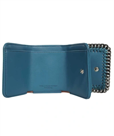 Shop Stella Mccartney Falabella Small Wallet In Turquoise