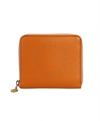 Shop Stella Mccartney Stella Logo Alter-nappa Wallet In Orange