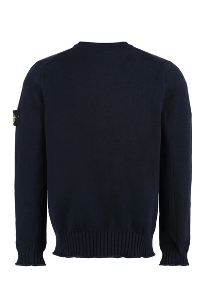 Shop Stone Island Wool Blend Sweater In Blue