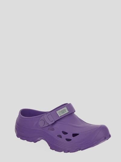 Shop Suicoke Slides In <p> Slides In Purple Rubber With Round Toe