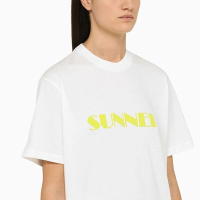 Shop Sunnei Crew Neck T-shirt In White