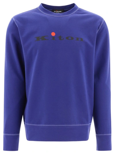 Shop Kiton Sweatshirt With Logo In Blue