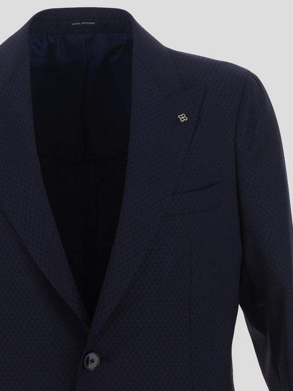 Tagliatore brocade single-breasted blazer - Blue