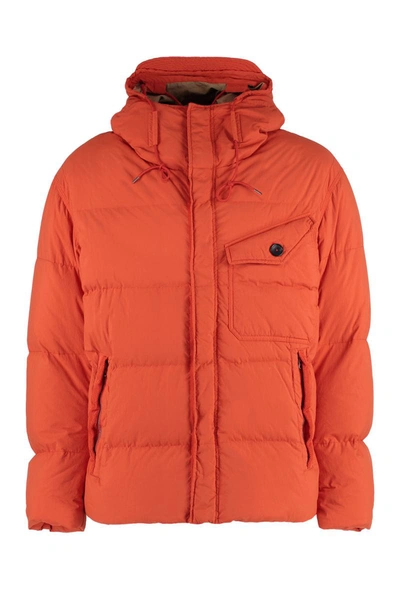 Shop Ten C Survival Hooded Nylon Down Jacket In Orange