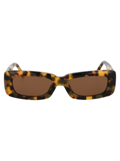 Shop Attico The  Sunglasses In T-shell/yellow Gold/brown