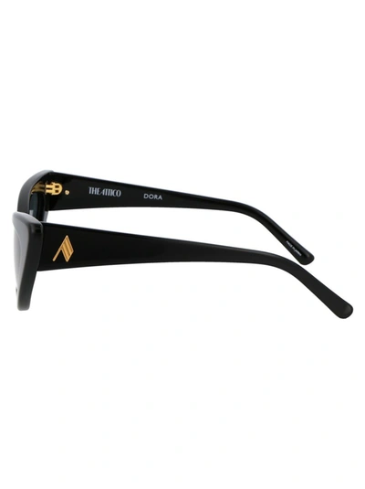 Shop Attico The  Sunglasses In Black/yellow Gold/grey