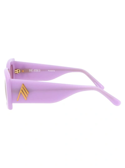 Shop Attico The  Sunglasses In Pink/yellow Gold/pink