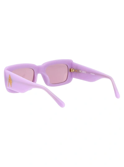 Shop Attico The  Sunglasses In Pink/yellow Gold/pink