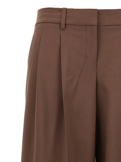 Shop Theory 'low Rise Pleated' Pants In Brown