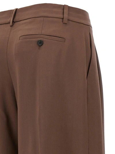 Shop Theory 'low Rise Pleated' Pants In Brown