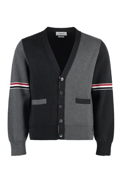 Shop Thom Browne Cotton Cardigan In Grey