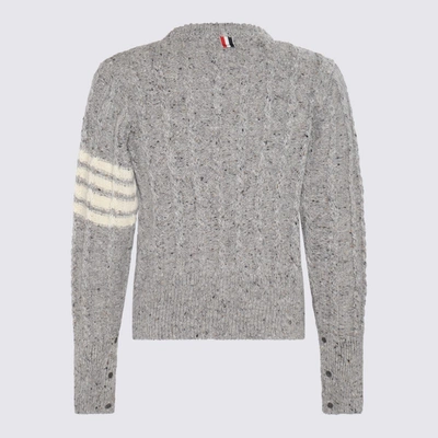 Shop Thom Browne Light Grey Merino Wool Twist Jumper In Lt Grey