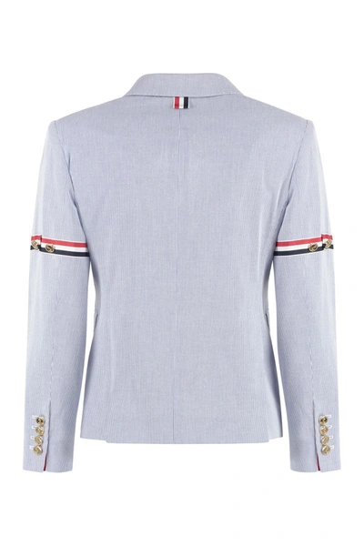 Shop Thom Browne Single-breasted Two-button Blazer In Light Blue