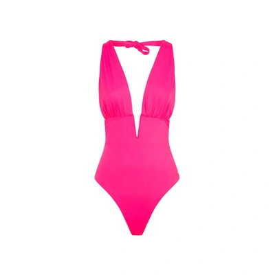 Shop Tom Ford Glossy Jersey Swimsuit Swimwear In Pink &amp; Purple