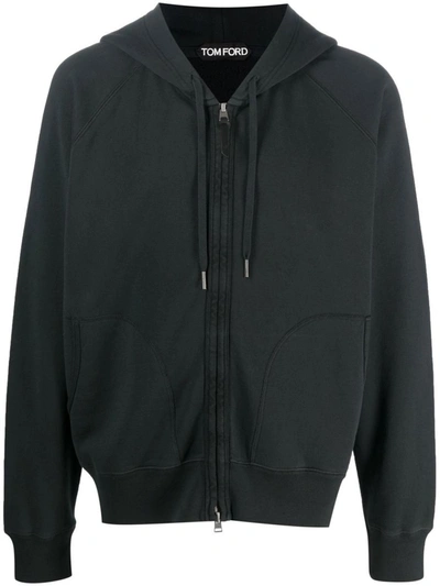 Shop Tom Ford Pouch-pocket Zip Hoodie In Black