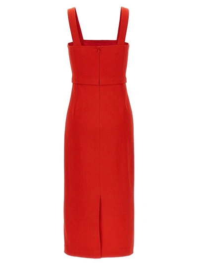 Shop Tory Burch Faille Stretch Dress In Red