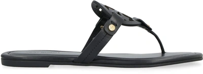 Shop Tory Burch Miller Leather Sandals In Black