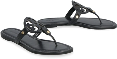 Shop Tory Burch Miller Leather Sandals In Black