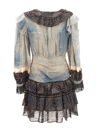 Shop Ulla Johnson Moonstone Sara Dress In <p> Mini Dress In Multicolor Silk With Metallised Texture And Irregular Pois Pattern