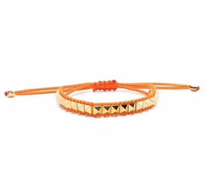 Shop Valentino Color Signs Rockstud Bracelet In Orange