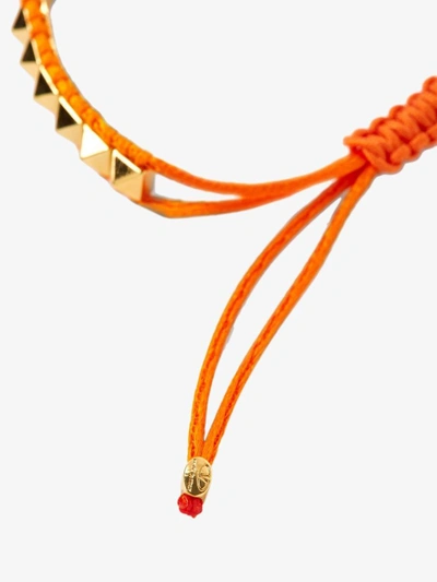 Shop Valentino Color Signs Rockstud Bracelet In Orange