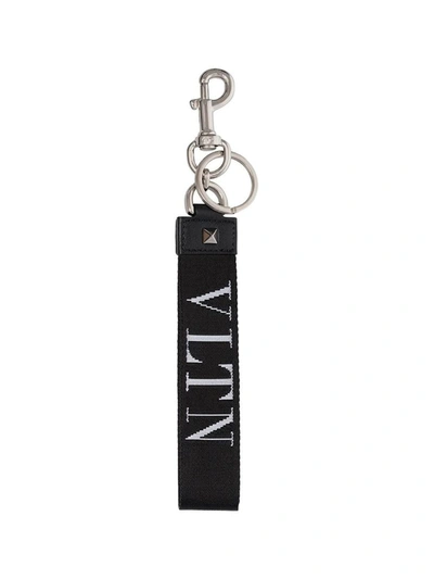 Shop Valentino Garavani Logo Keychain Accessories In Black