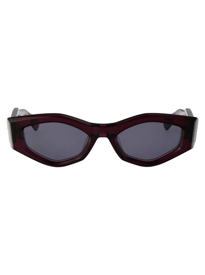 Shop Valentino Garavani Sunglasses In 101b Pur - Gld
