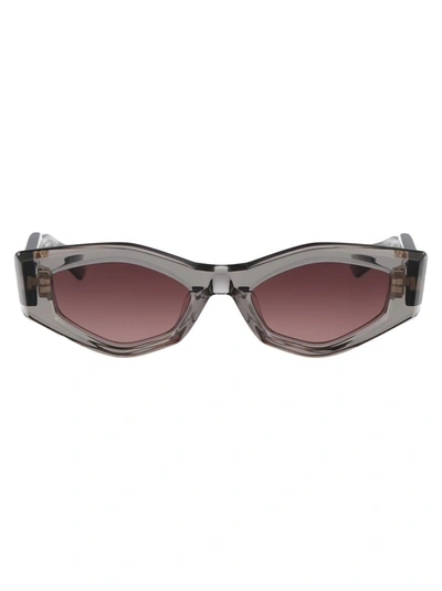 Shop Valentino Garavani Sunglasses In 101c Gry - Gld