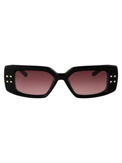 Shop Valentino Garavani Sunglasses In 108a Blk - Gld