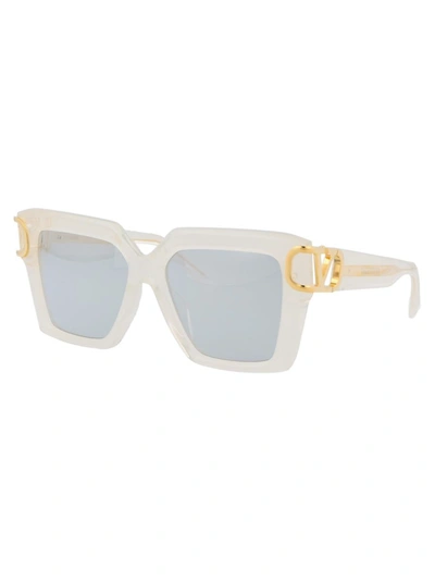 Shop Valentino Garavani Sunglasses In 107c Wht - Gld
