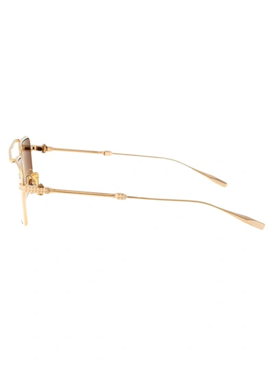 Valentino Vi Studded Rectangular Sunglasses In 111b Gld - Brn