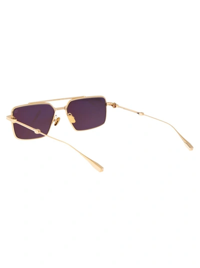 Valentino Vi Studded Rectangular Sunglasses In 111b Gld - Brn