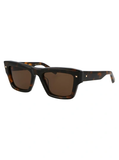 Shop Valentino Garavani Sunglasses In Brown Tortoise W/dark Brown