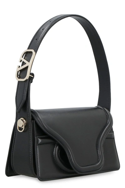 Shop Valentino Garavani - Le Petit Deuxième Leather Shoulder Bag In Black