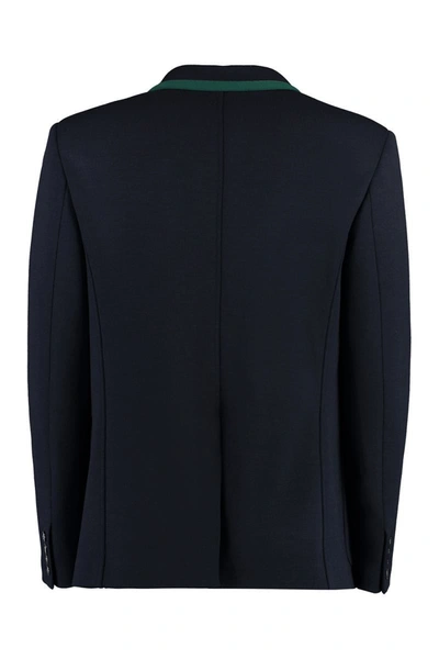 Shop Valentino Wool Single-breasted Blazer In Blue