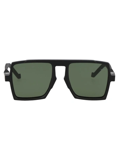 Shop Vava Sunglasses In Matte Black|black Flex Hinges|green Lenses