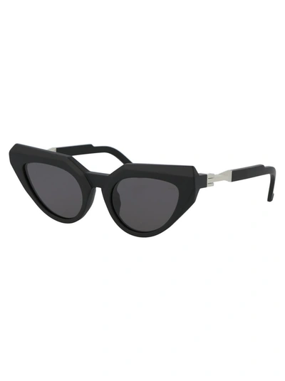 Shop Vava Eyewear Sunglasses In Matte Black|silver Flex Hinges|black Lenses